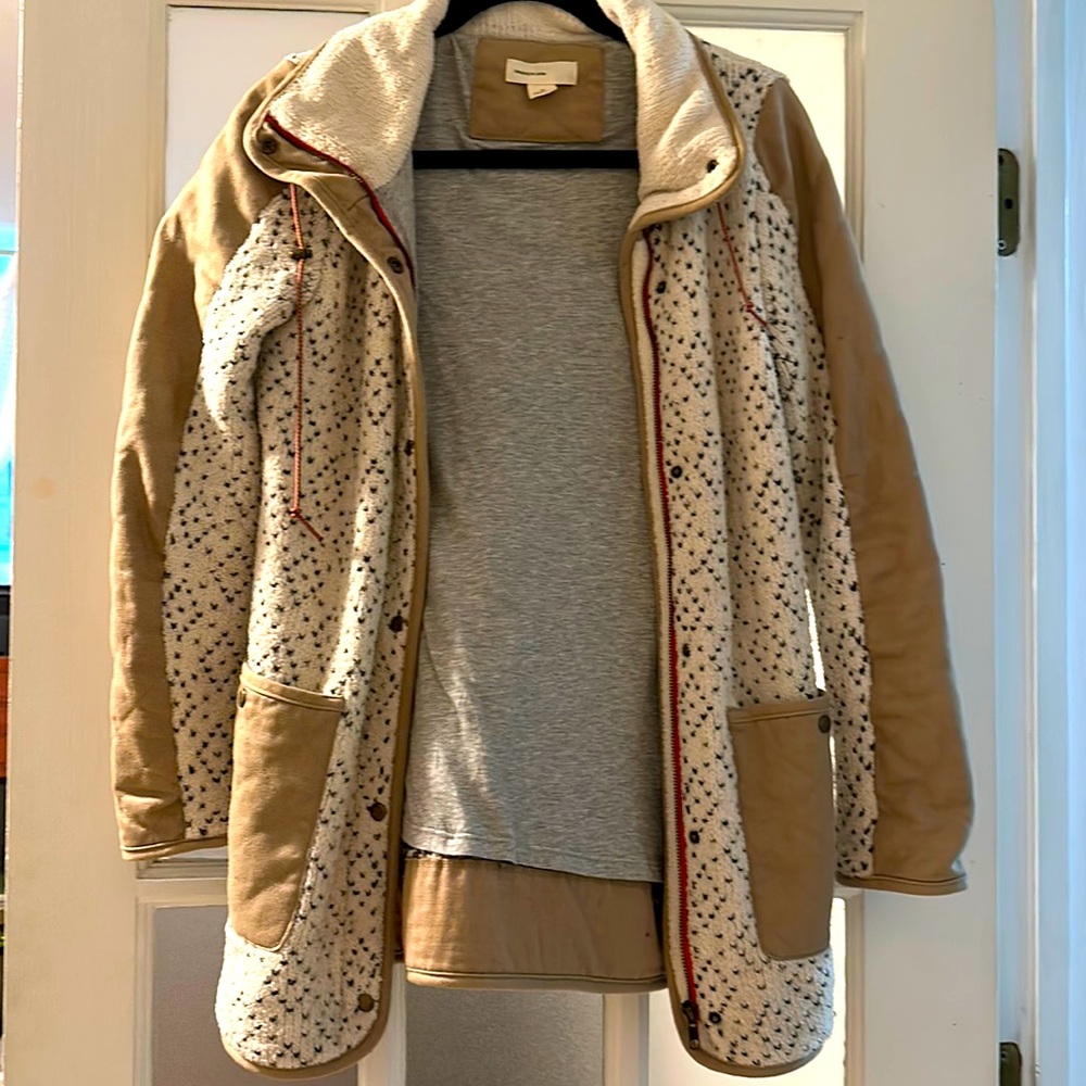 Anthro sleeping on snow cozy jacket